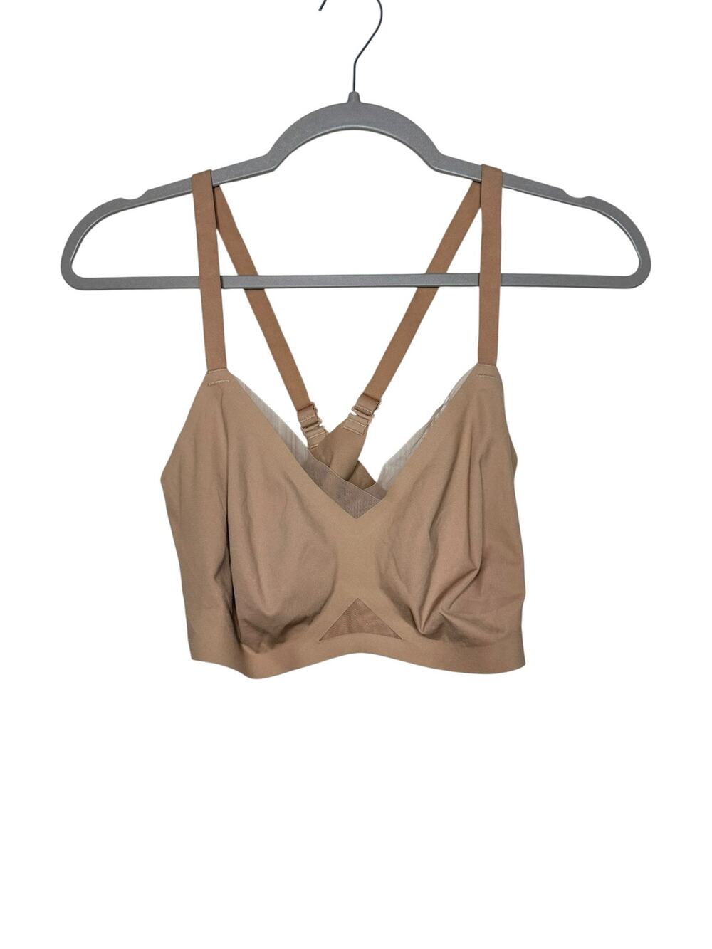 Honeylove Crossover Bra Women L 38B/C Nude‎ Stretch Lightweight